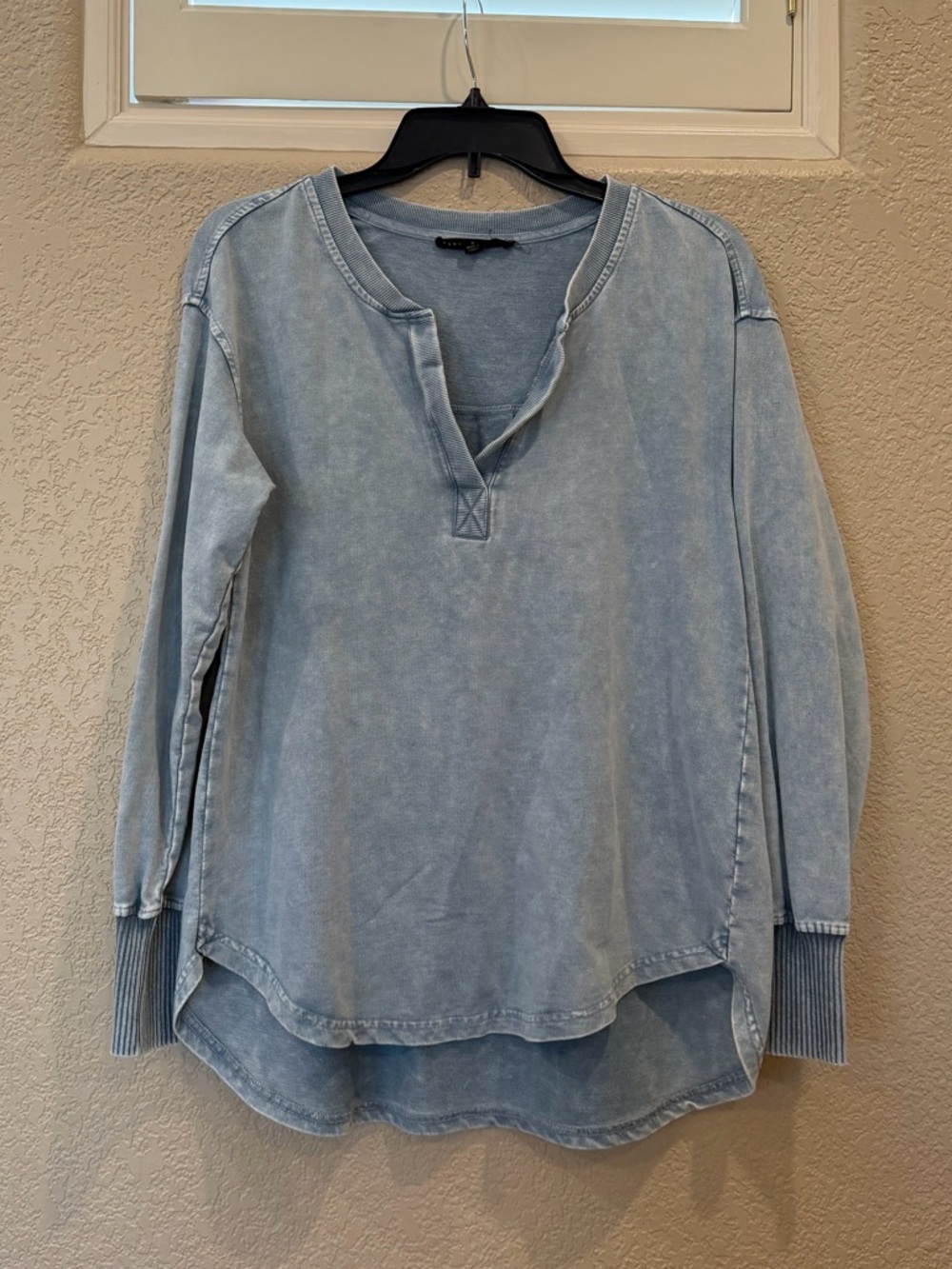 Jane & Delancey Washed Light Blue Long Sleeve Pullover